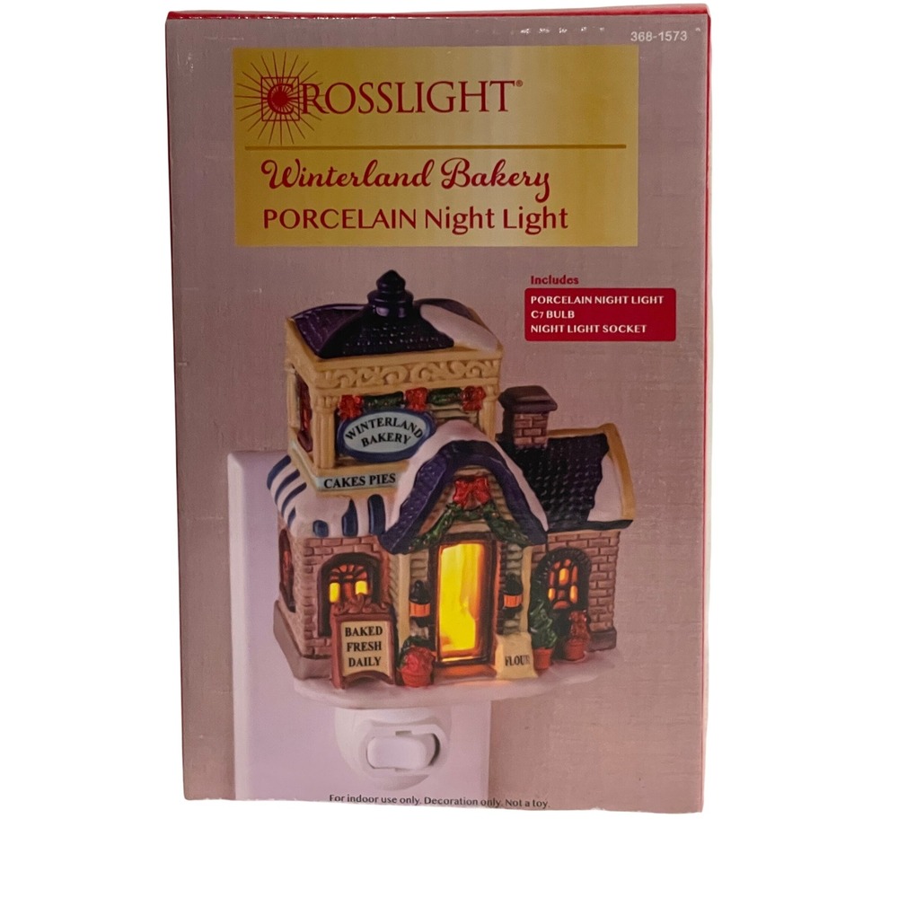 Crosslight Winterland Bakery Porcelain Night Light Christmas Village MS464